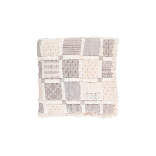 Bebe Organic Patchwork Taupe Blanket