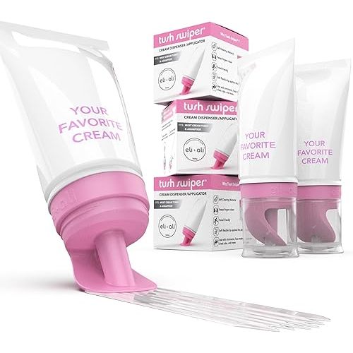 Eli & Ali Tush Swiper - Diaper Rash Cream & Butt Paste Applicator - Universal Fit for Most Diaper Creams | Mess-Free & Hygienic Alternative to Cream Spatula - Carry Less Baby Gear - Pink, 3 Pack