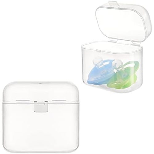 Accmor Pacifier Case, Pacifier Container Can Storage 2 Pacifiers, Baby Pacifier Holder Case for Travel, BPA Free,Transparent,2 Pack