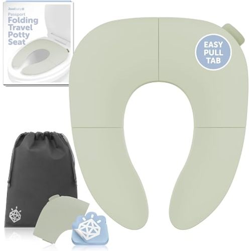 Jool Baby Folding Travel Potty Training Seat – Easy-Remove Pull Tab (Sage)