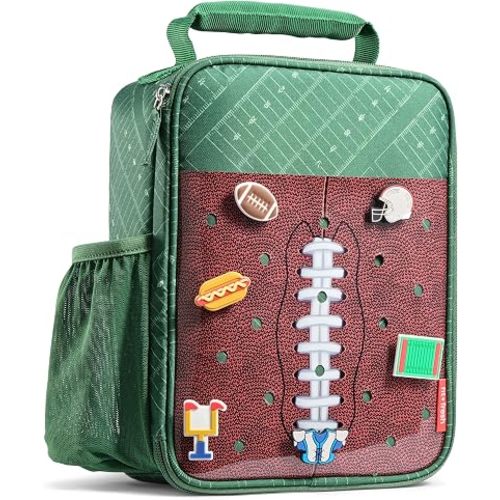 Fit & Fresh Customizable Football Kids Lunch Box - 6 Sports Charms Included