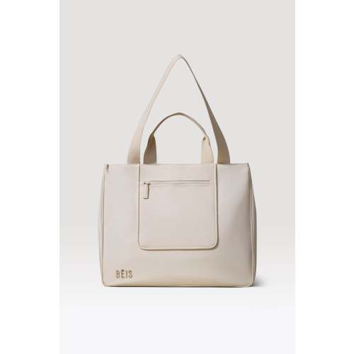 BÉIS 'The East To West Tote' in Beige - Recycled Travel Tote Bag