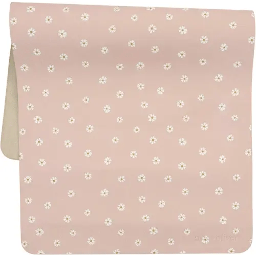 Ava + Oliver Vegan Leather Baby Changing Mat (16 X 30 in) - Multipurpose Wipeable and Portable Diaper Changing Pad - Foldable for Travel (Pink Daisies)