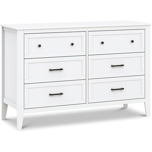 Davinci Beau 6-Drawer Dresser in White, GREENGUARD Gold Certified, Easy Assembly