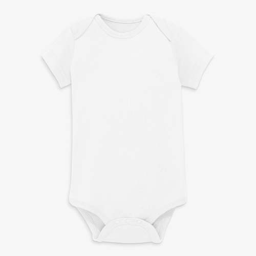 Clearance organic short sleeve babysuit - White / NB