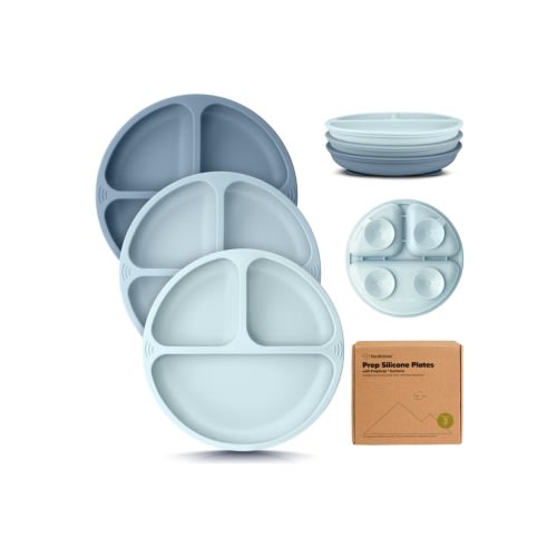 3-Pack Prep Silicone Suction Plates, One Size