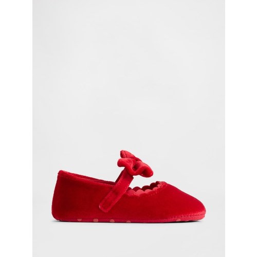 Baby Velvet Bow Mary Jane Flats