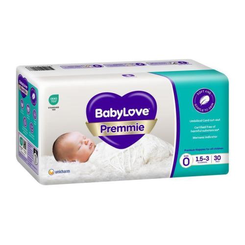Babylove | Premmie Size 0 (1.5-3kg) | 30 Pack