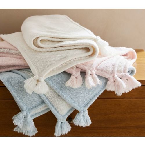 Luxe Cable-Knit Sherpa Baby Blanket