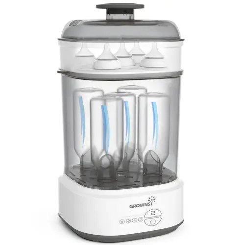 Bottle Sterilizer and Dryer, Compact Electric Steam Baby Bottle Sterilizer (Esterilizador de Biberones), Bottle Sanitizer for Baby Bottles, Pacifiers, Pump Parts Black