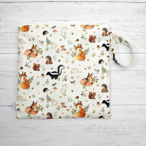 Woodland Animals Waterproof Wet Bag: Cloth Diaper, Swim, Gym