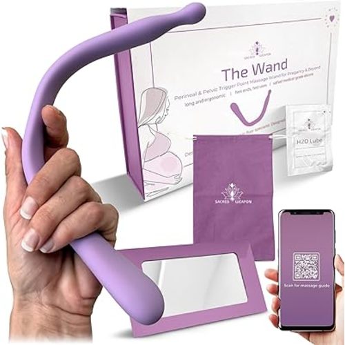 Sacred Weapon™ Perineal Massage Tool for Labor Prep & Gentle Birth | Non-Vibrating, Medical-Grade Silicone | 2-in-1 for Fascia & Trigger Point Release | Pelvic Floor Specialist Designed