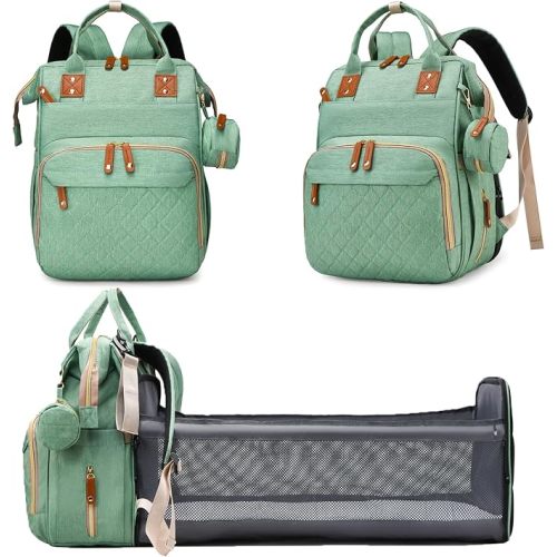 Diaper Bag with Changing Station, Baby Backpack with Foldable Changing Pad