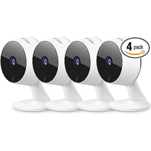 LaView Security Cameras 4pcs, Home Security Camera Indoor 1080P, Wi-Fi Cameras Wired for Pet, Motion Detection, Two-Way Audio, Night Vision, Phone App, Works with Alexa, iOS & Android & Web Access