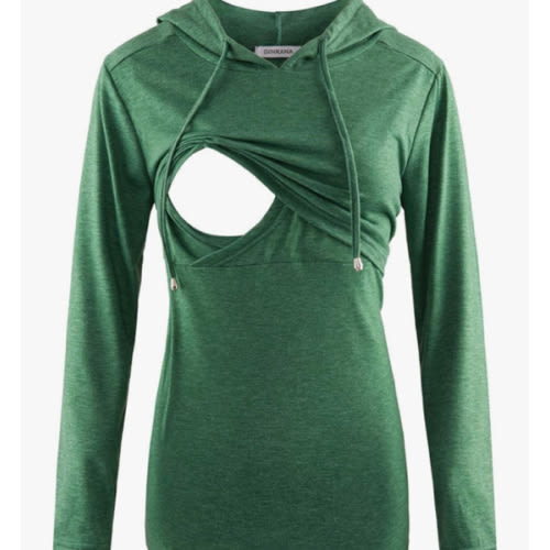 GINKANA Women's Nursing Hoodie Sweatshirt Long Sleeves Breastfeeding Maternity Tops Casual Clothes
