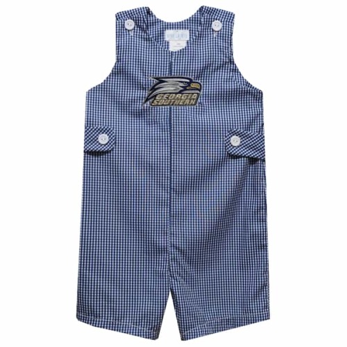 Georgia Southern Eagles Vive La Fete Infant Gingham Jon Jon Romper - Blue