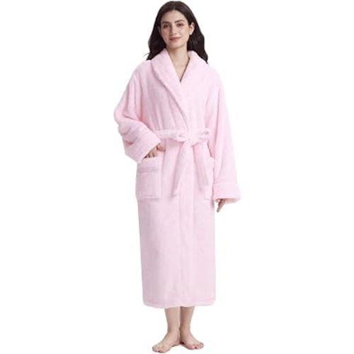 Yurhap Long Fluffy Plush Robes for Women, Fleece Sherpa Womens Bathrobe