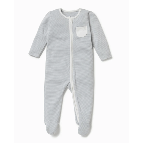 Clever Zip Sleepsuit Blue Stripe / 6-9M
