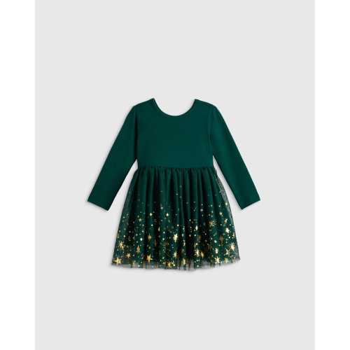 Shimmer Tulle Dress - Baby Girl in Forest Green