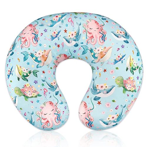 Nursing Pillow Cover Stretchy Removable Cover for Breastfeeding Pillows, Ultra Soft Comfortable Slipcover for Baby Girl and Boy, Ocean World