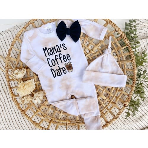 Mama's coffee date newborn baby outfit, Mom's coffee date gift for baby