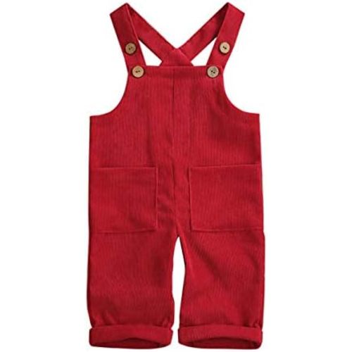 Toddler Baby Boy Girl Overalls Corduroy Suspender Pants Outfits Solid One Piece Romper Jumpsuits Kids Clothes