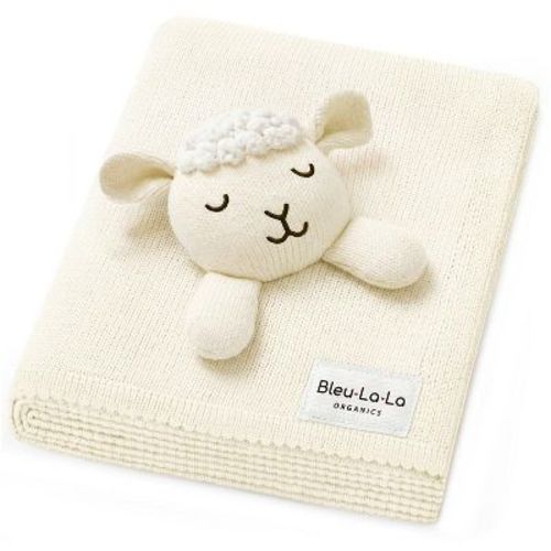 Bleu La La Blanket Lovey 100% Organic Cotton Baby Blanket with Comfort Lovey, Soft Security Blanket for Newborns & Toddlers