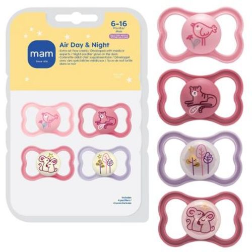 MAM Air Day & Night Pacifiers 6-16m - Girl - 4pk