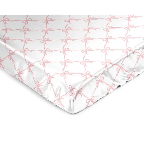 Sweet Jojo Designs Ballerina and Ballet Bows Girl Satin Fitted Crib Sheet