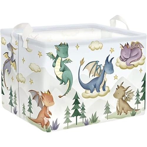 HUUMONSS Dinosaur Laundry Hamper Large Storage Basket Cartoon Dino Collapsible Parents Organizer Kids Toy Clothes Bins for Bedroom, Bathroom, Tree, 36L