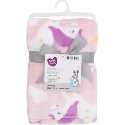 Parent's Choice Plush Baby Blanket, Pink Unicorn, 30x36inch