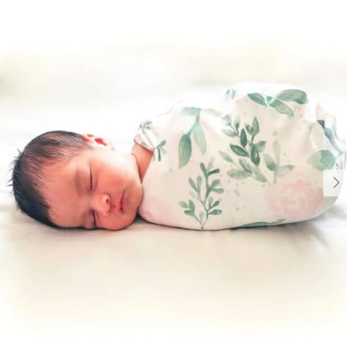 Mama Coco Cocoon Swaddle, Blushing Eucalyptus, Size Small
