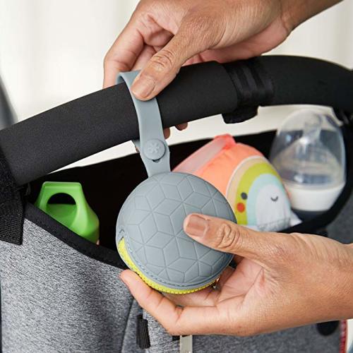 Skip Hop Paci Holder: Dishwasher-Safe Silicone Pacifier Pocket, Grey - Silicone Grey