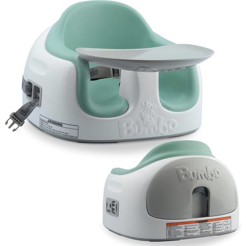 Bumbo 3-in-1 Multi-Seat for 6 to 36 Months, Travel Baby Feeding & Play Floor Seat, All-in-One Portable Booster with Tray & Toddler High Chair, Hemlock