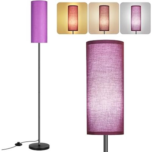 PARTPHONER Floor Lamp for Living Room, Modern Standing Lamps with Lampshade, Minimalist Tall Lamp with Foot Switch for Living Room, Bedroom, Kids Room, Office(Bulb Not Included)