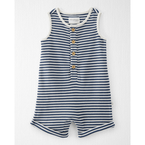 Baby Organic Cotton Waffle Knit Romper in Stripes - Little Planet | Carter's