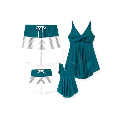 PATPAT Family Matching Summer Swimwear, Women One-Piece Swimsuit, Men Swim Trunks, Boy Board Shorts, Girl Bathing Suit
