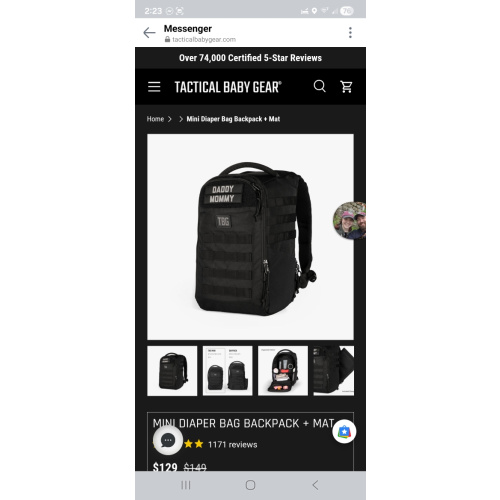 Mini Diaper Bag Backpack + Changing Mat by TBG – Tactical Baby Gear