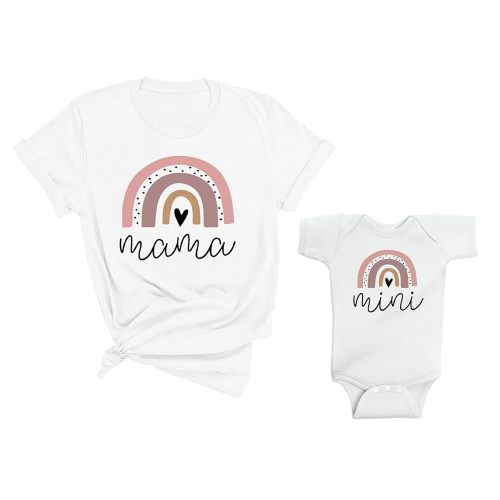 Rainbow Mama and Mini Mommy and Me Matching Shirt with Baby