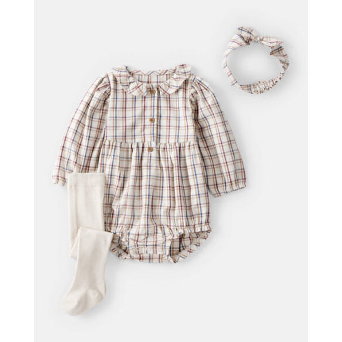 Baby Girl 3-Piece Plaid Bubble Outfit Set - Carter's | Carter's