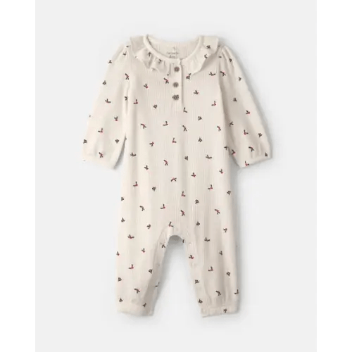 Baby Girl Holly Thermal Long-Sleeve Jumpsuit - Cream | Carter's