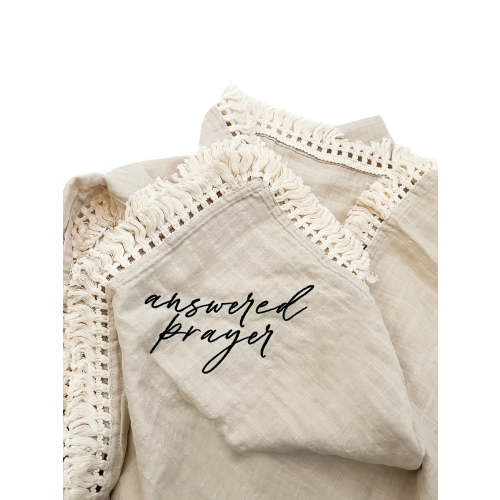Answered Prayer Tassel Swaddle Blanket – OUR HOUSE ABOVE