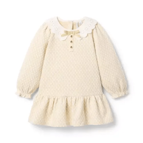 Girl Cream And Sugar Sparkle Jacquard Dress by Janie and Jack