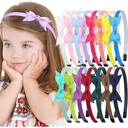 XIMA 15Pcs Mini Hair Bows Headbands for Girls Kid Toddlers Children Teens