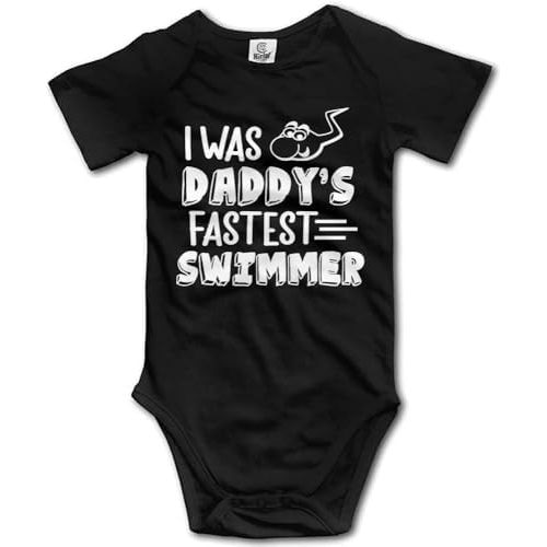 I Was Daddy's Fastest Swimmer Baby Short Sleeve Bodysuit Infant Playsuit
