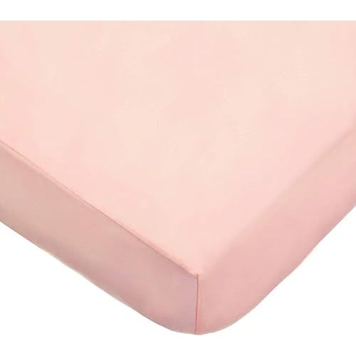 American Baby Company 100% Natural Cotton Fitted Crib Sheet 52" x 28" - Soft, Breathable, Hypoallergenic & Gentle Toddler Bed Sheet, Blush, Neutral for Boys & Girls