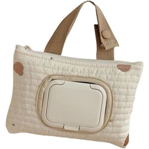 Embroidered Bear Strollers Wet Wipe Pouches, Baby Wipe Holder, Travel Case, Diaper Bag Dispenser for Travel