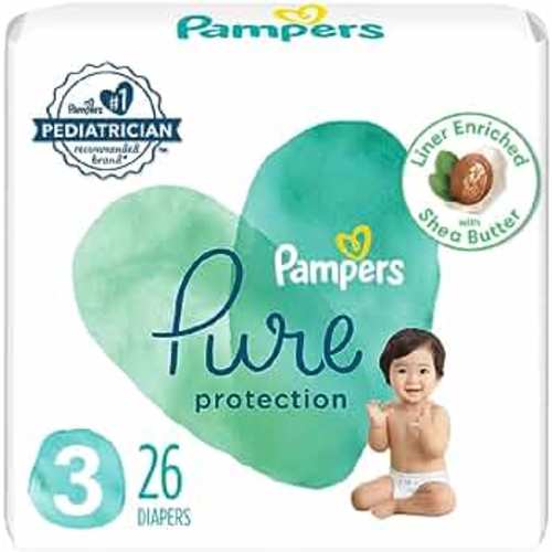 Pampers Pure Protection Diapers Size 3, 26 count - Disposable Diapers