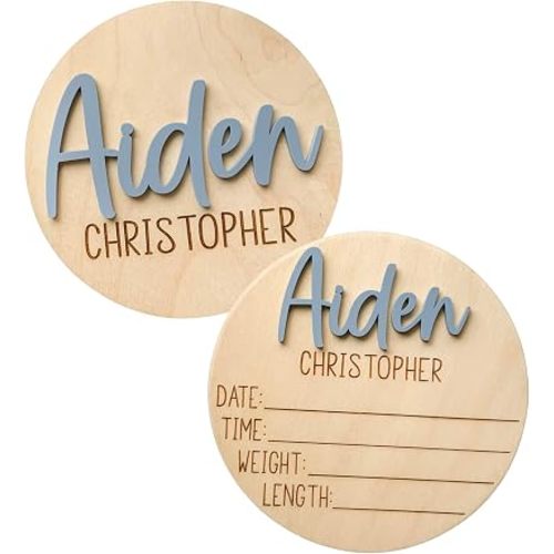 Double Sided Personalized Newborn Baby Birth Announcement Sign for Hospital