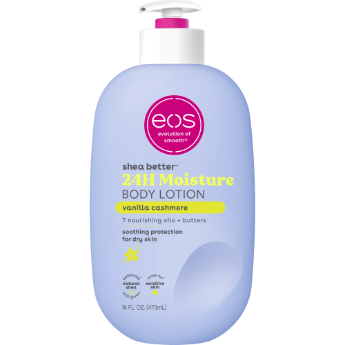 EOS Shea Better Body Lotion Vanilla Cashmere 16 fl oz, 24-Hour Hydrating Moisturizer